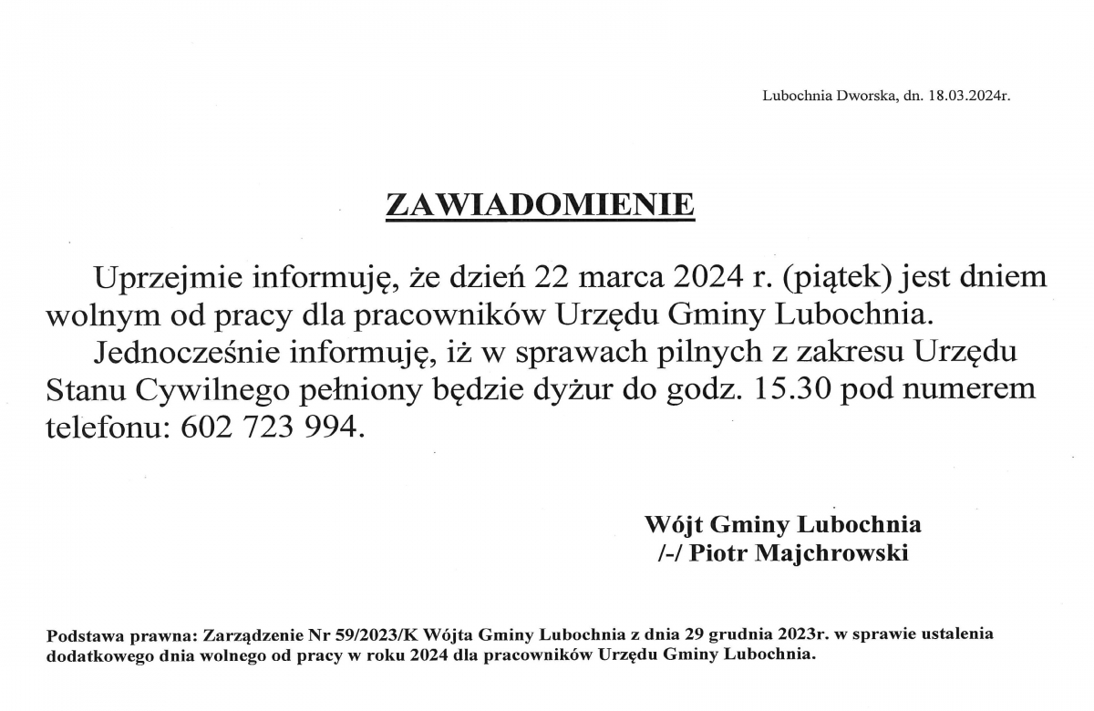 Zawiadomienie